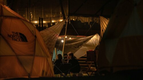 Pots d'accueil du camping